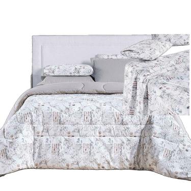 Imagem de Kit Coordenado Edredom E Lençol Sensuale Super King Protea 5 Peças - 80% Algodão, 20% Poliéster