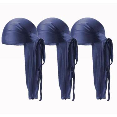 Imagem de Kit 3 Durag Waves Premium Original - Barbershopp62, Azul