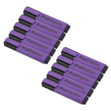 Imagem de PATIKIL Caneta marca-texto, pacote com 10 canetas marcadoras de ponta larga à base de água para escritório, casa, uso diário, estilo 3, roxo