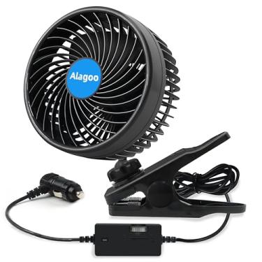 Imagem de Alagoo Ventilador de carro 15 cm 12 V Cool Gadgets Clip Fan para banco dianteiro traseiro passageiro portátil elétrico silencioso ar condicionado com plugue de isqueiro para carros/veículo SUV, RV