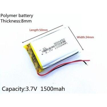 Imagem de Bateria 1500 Mah 3,7 V 8mm X 34mm X 50mm (grossa) - bgb