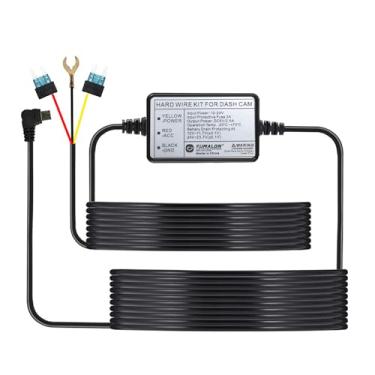 Imagem de Kit de cabo rígido Dash Cam, entrada 12-24V, saída CC 5V, proteção contra dreno de bateria (USB-Micro Comprimento esquerdo)