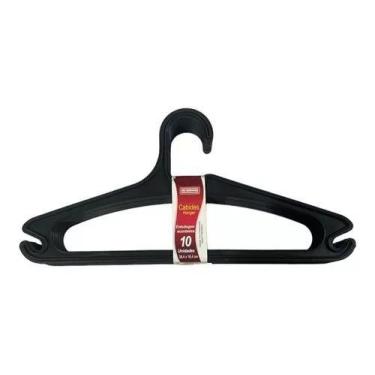 Imagem de Kit 10 Cabides Preto Para Roupas Adulto Atacado - são bernardo