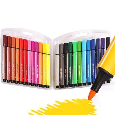 Imagem de Marte Vanci 24/36/48 cores laváveis anotações de desenho álbum de fotos DIY decoração artesanal de madeira para meninos e meninas, 24 Assorted Colors