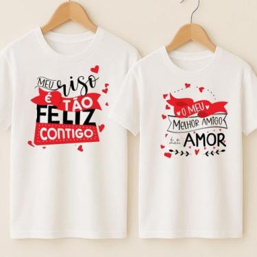 Imagem de Camiseta Algodão Casal Estampa Velha Infância Letra Música Fofa Presen