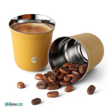 Imagem de Copo Térmico Goldentec Gt Espresso 80ml Amarelo