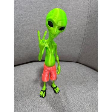 Imagem de Boneco Et Alienígena Extraterrestre Bermuda Chinelo 20cm - FLEX3D