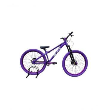 Imagem de Bicicleta 26 Gta Gravity Cor Roxo Freeride Single Cubo K7 Barulhento Freio Hidráulico Garfo C/trava Pneu Flame Roxo