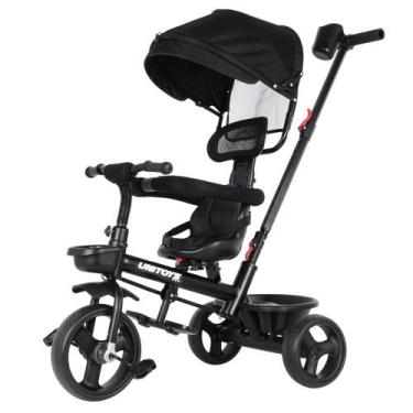 Imagem de Triciclo Empurrador Carrinho de Passeio Infantil 3 Rodas Pedal Porta C