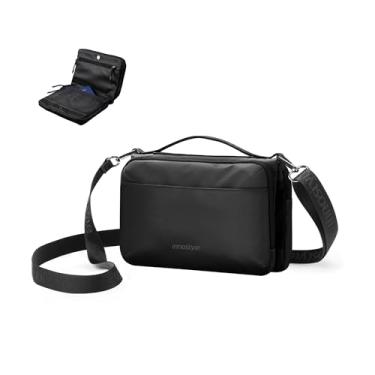 Imagem de Innostyle Bolsa tiracolo feminina masculina com alça ajustável resistente à água, Preto, Casual