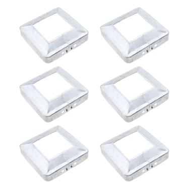 Imagem de Tsnamay 6 peças de saia decorativa decorativa para corrimão quadrada de aço zinco cinza para cerca de corrimão de escada de 50 mm