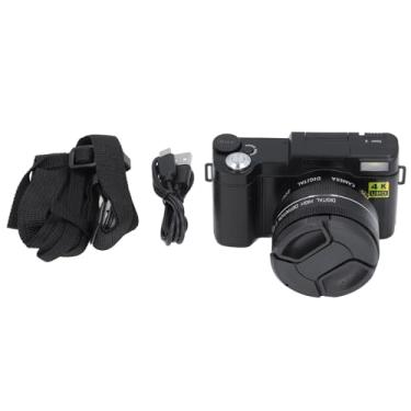 Imagem de Câmera digital 4K Câmera de foco automático de 48MP com tela de 180 graus Anti Shake Technology 3in LCD Screen 0,45x Lens de macro angular para viagens Graduação (Preto)