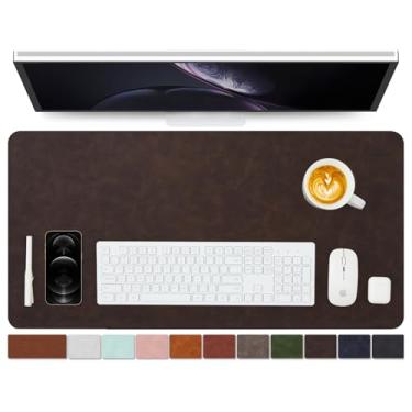 Imagem de Tapete de mesa de couro envelhecido - Almofada de mesa de poliuretano antiderrapante para escritório e casa - Organização de mesa e acessórios - Ideal para mouse pad grande e tapetes de mesa em cima