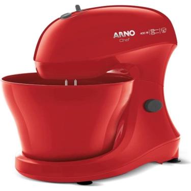 Imagem de Batedeira Arno Ellegance Cheff 400w 2 Batedores Tigela 5 Litros Luxx Red 110V