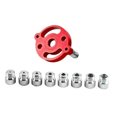 Imagem de Ｂｅｓｇａ Guia de Broca de Cavilha 6-10 Mm Vertical Autocentrante Conjunto de Gabarito de Cavilha para Furo de Madeira Lisa Guia de Broca Portátil para Perfurad, Vermelho, 8