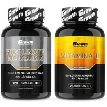 Imagem de Cromo Picolinato 120 Caps + Vitamina D 75 Caps Growth