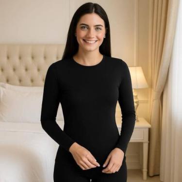 Imagem de Camiseta Feminina Segunda Pele Flanelada Blusa De Frio 843 - IRON, M, 