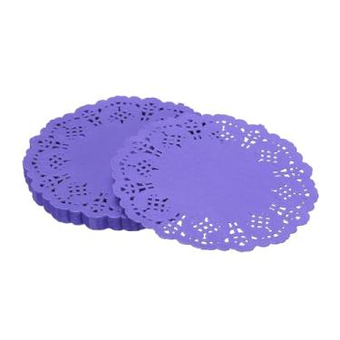 Imagem de YELARXI Doilies de papel, toalhas de renda de papel, descartáveis, redondos, modernos, decorativos, volumosos, 4,5 polegadas, adequado para bolos, sobremesas, artesanato, grelhados, fritos, utensílios