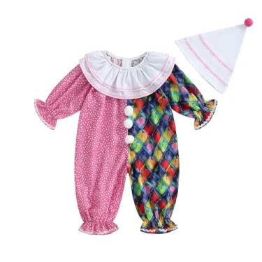 Imagem de Douhoow Fantasia infantil de Halloween para meninos e meninas, macacão com chapéu, roupas de Natal para crianças (rosa, 6 a 12 meses)