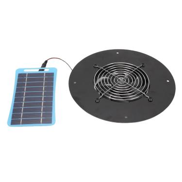 Imagem de GLOGLOW 5W Kit de Ventilador de Exaustão Com Energia Solar de 8,7 Polegadas Ventilação Redonda para Galinheiro Greehouse Shed Pet House Com Saída de 4,7 Polegadas