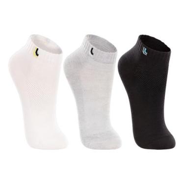Imagem de Kit Lupo Kids 3 Meia Cano Baixo Perfured Algodao, Branco, 24-29