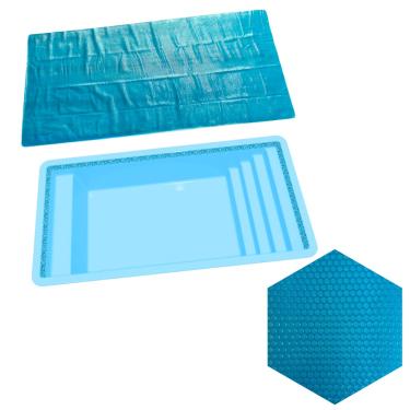 Imagem de Capa Manta Lona Térmica Piscina Bonaire 4 X 2m Splash Igui 500 Micras Azul Proteção Uv