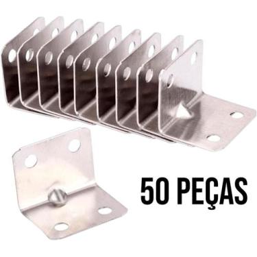 Imagem de Suportes de Canto para Juntas de Perfil Fixadores de Ângulo Kit 50 pçs