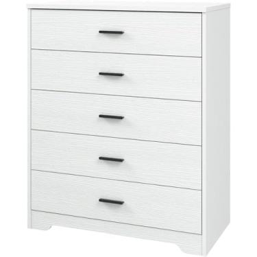 Imagem de Panana Cômoda de madeira 5/6 com gavetas, ampla e moderna, organizador com gavetas de armazenamento para sala de estar, quarto, corredor, armário