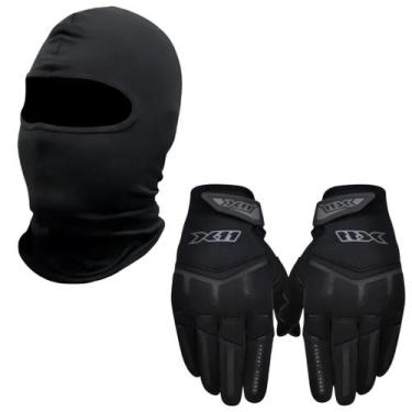 Imagem de Kit Luva Cano Curto Fit X11 Touca Ninja Balaclava Poliester, M