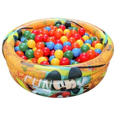 Imagem de Pensou Comprou Piscina Infantil Inflável 100 Litros Com 50 Bolinhas Coloridas Material Resistente Atóxico Segura Crianças Quintal Varanda Casa Quintal Praia Interno Externo (Mickey)