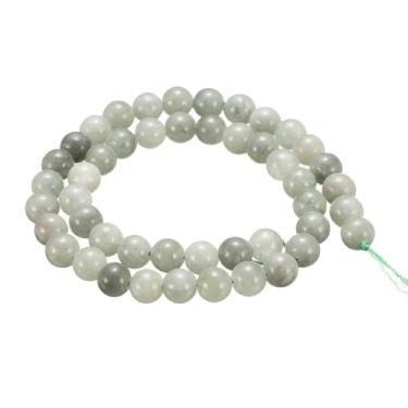 Imagem de HARFINGTON 100 peças de contas de pedra natural 8 mm pedra de alongamento redonda pedra preciosa solta contas verdadeiras genuínas bolas lisas contas para fazer joias, pulseiras, colar, brincos, faça