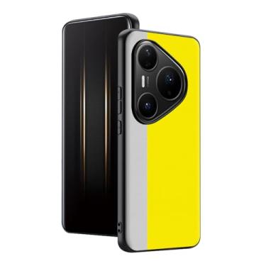 Imagem de HAOMRIYL Capa de couro para Huawei Pura 80 Ultra/80 Pro+/80 pro/80, capa de luxo leve de negócios fina com proteção de câmera à prova de poeira, amarela, 80 Pro