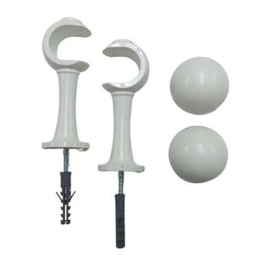 Imagem de Suporte Varão Cortina Simples Par Com Ponteira 28mm Branco