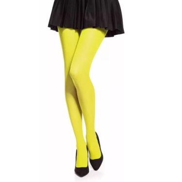 Imagem de Meia Calça Neon Brilha na Luz Negra Festa Carnaval Halloween - NoBrand