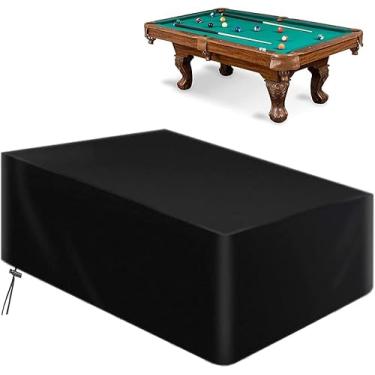 Imagem de Capa de mesa de bilhar à prova d'água para mesa de bilhar mesa de sinuca 2,1 m ajustada (2,1 m: 233,6 cm C x 132 cm L x 81 cm A) (preta, 2,1 m: 233,6 cm C x 132 cm L x 81 cm A)