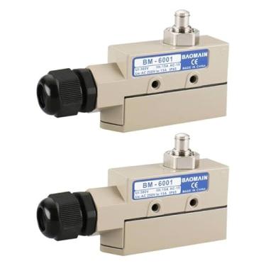 Imagem de Baomain Interruptor De Fim Curso Êmbolo Tz-6001 15A/250Vca Para Porta Empurrar E Puxar/Porta Enrolar - Compatível Com Maxwell, Pioneer, Aerial, Awoco, Cortinas Ar Mars Welbon Pacote 2