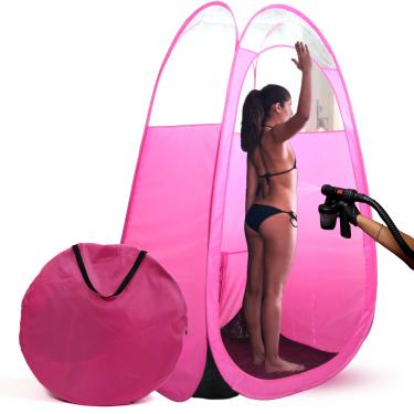 Imagem de Tenda grande de bronzeamento em spray – cabine de bronzeamento portátil de luxo com estojo de transporte – janela transparente para bronzeamento perfeito – fácil de limpar para casa e salão de beleza