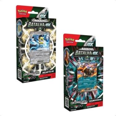 Imagem de Kit 2x Decks Pokemon Batalha Ex Houndoom e Melmetal Máscaras do Crepús
