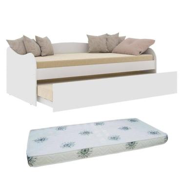 Imagem de Bicama Babá Ariel Branco Acetinado com 2 Colchões Ortobom - Carolina