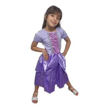 Imagem de Vestido Da Princesa Sofia Fantasia Infantil - RR STORE 2, M veste 3 á 