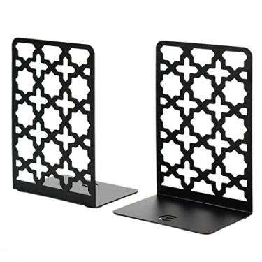 Imagem de CNK Bookends , Premium Book Ends for Book Shelves, Metal Book Ends for Home Office Heavy Books, Book Shelf Holder, Home Decorative, Book Stoppers, Book Holder, Set of 2 Black Bookends