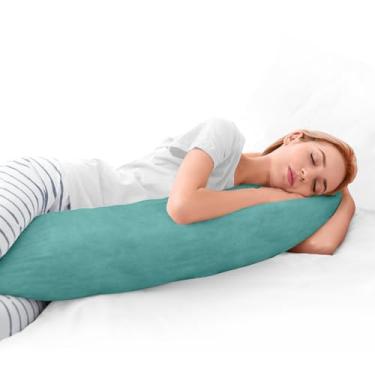 Imagem de Travesseiro De Corpo 135x48 cm + Capa Com Zíper Removivel Camurça Macio Cores (Cancun)