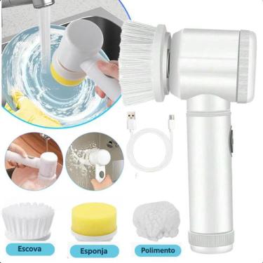 Imagem de Escova Giratória Multifuncional Recarregável Para Banheiro Usb - FAZA