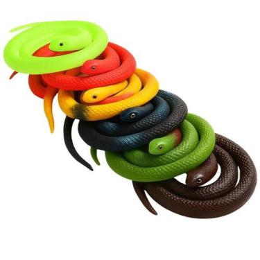 Imagem de 5 Cobras De Borracha Serpente Naja Macia Brinquedo Realista - Store Sh