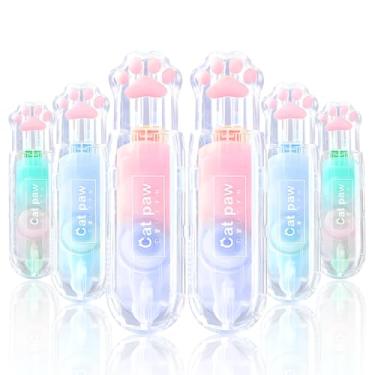 Imagem de JUDENMEY 6 peças de fita corretiva branca retrátil, canetas de correção de pata de gato, mini aplicador branco em forma de caneta estética com fita adesiva fácil de usar para material de escritório de