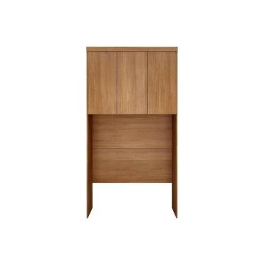 Imagem de Modulado De Quarto Armário Ponte Aéreo Solteiro Rizon-linea C- 3 Portas Cumaru Ripado 3d - Horizonte