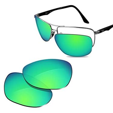 Imagem de Glintbay Lentes de óculos de sol de substituição 100% precisas para RayBan RB3506 64 mm - Espelhado verde polarizado