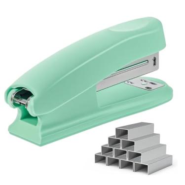 Imagem de Grampeador de mesa de escritório com 1000 grampos 24/6, grampeamento resistente durável padrão suave sem atolamento, perfeito para casa, escola, escritório, negócios, papelada - verde