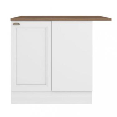 Imagem de Balcão Canto Reto 1 Porta Unna Poliman, Branco