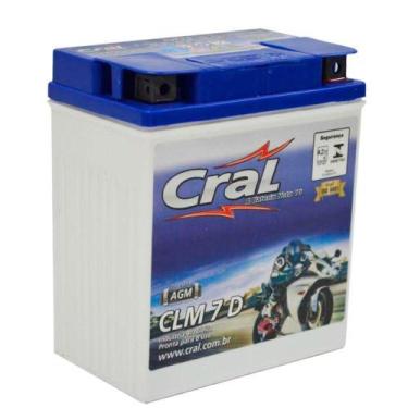 Imagem de Bateria Moto 7A 12v Selada Cral Polo Positivo Direito